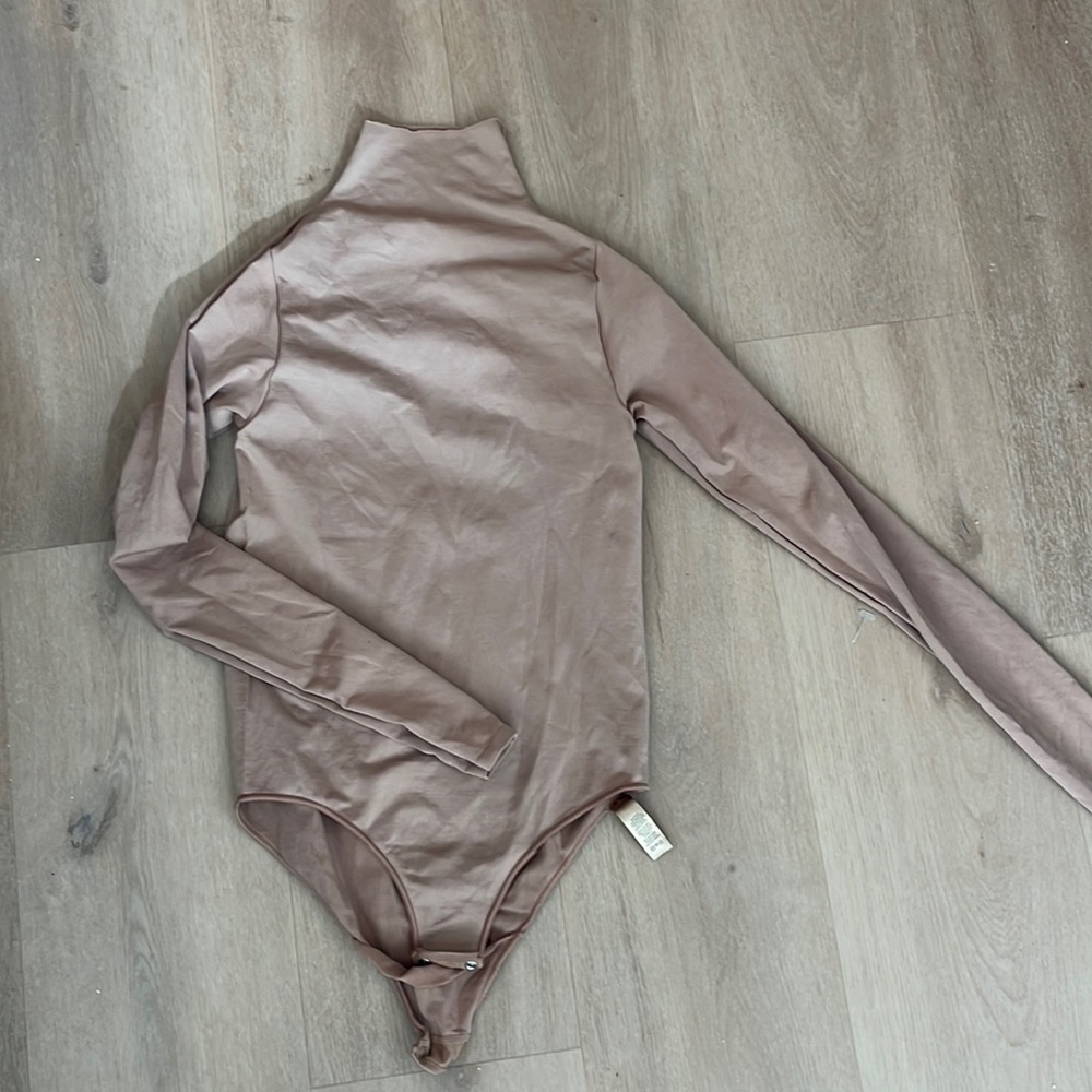 SKIMS nude turtleneck longsleeve bodysuit